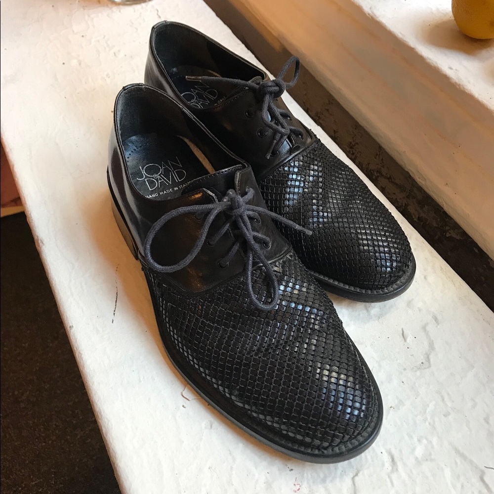 Black leather oxfords